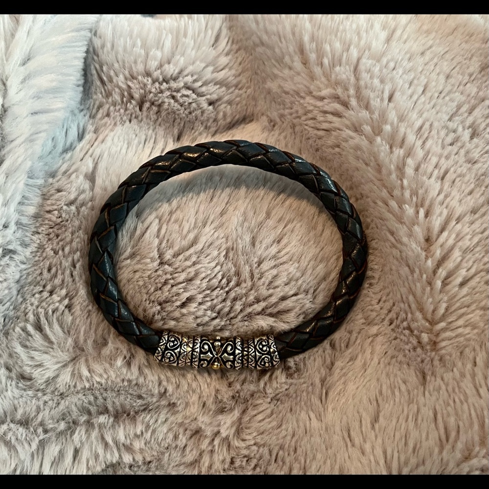 Barbara Bixby Leather Braided, Sterling Silver, 18k Gold and small diamond. - Picture 3 of 9